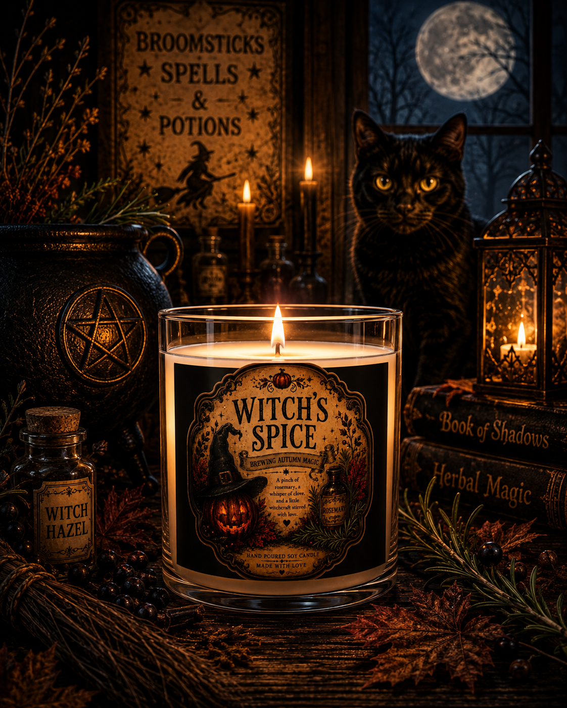 Witch's Spice Candle | 11 oz Scented Glass Candle