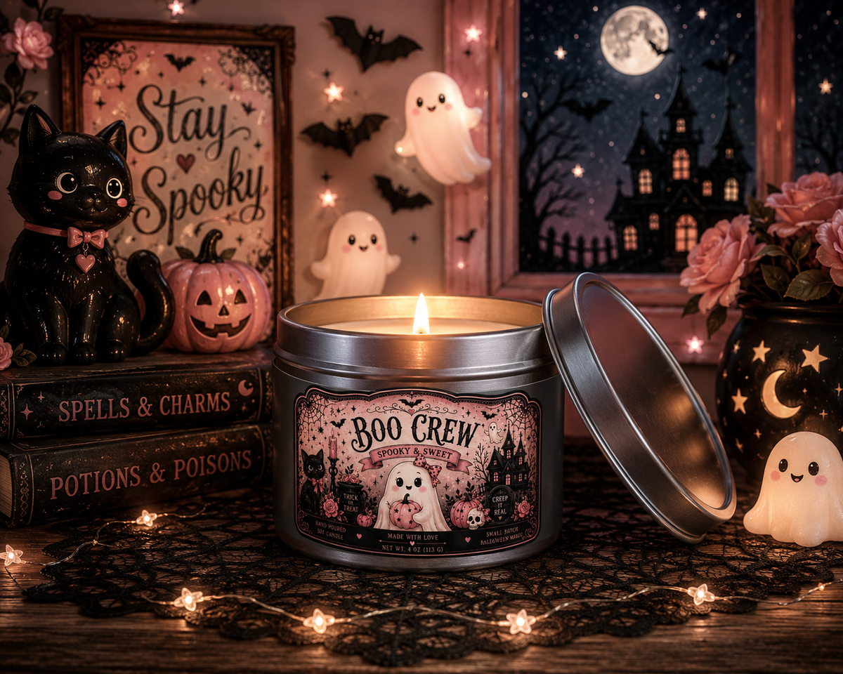 Boo Crew Candle — 4 oz Scented Tin Candle