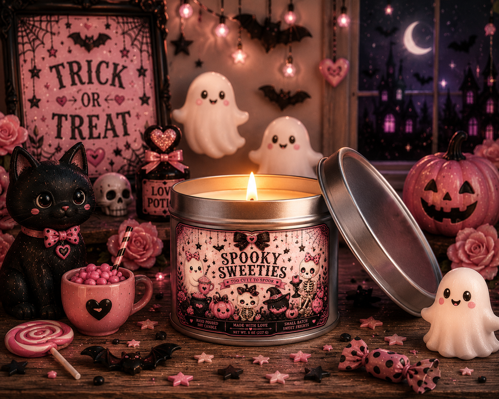 Spooky Sweeties Candle #2 | 8 oz Scented Tin Candle