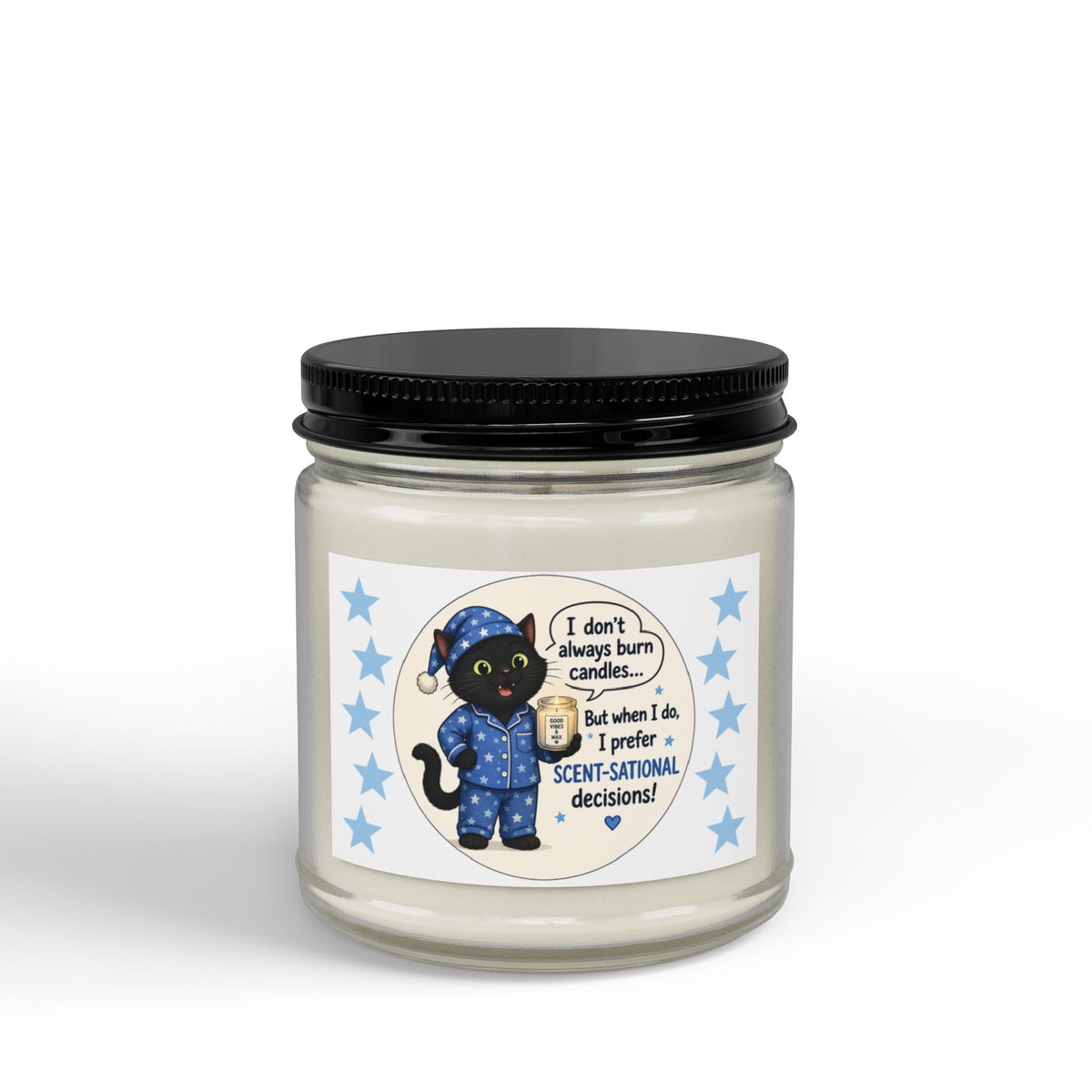 Scented Soy Candles with Black Lid, (4 and 9oz)