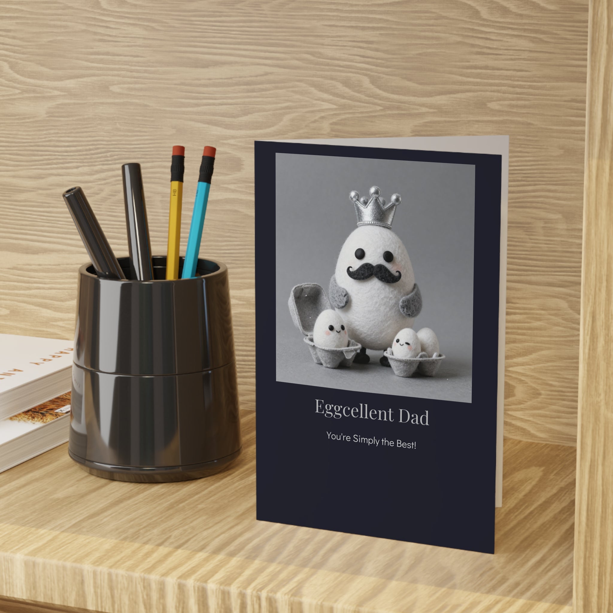 Father's Day Card — "Eggcellent Dad" Cute Egg Family Father's Day Card (1 pc)