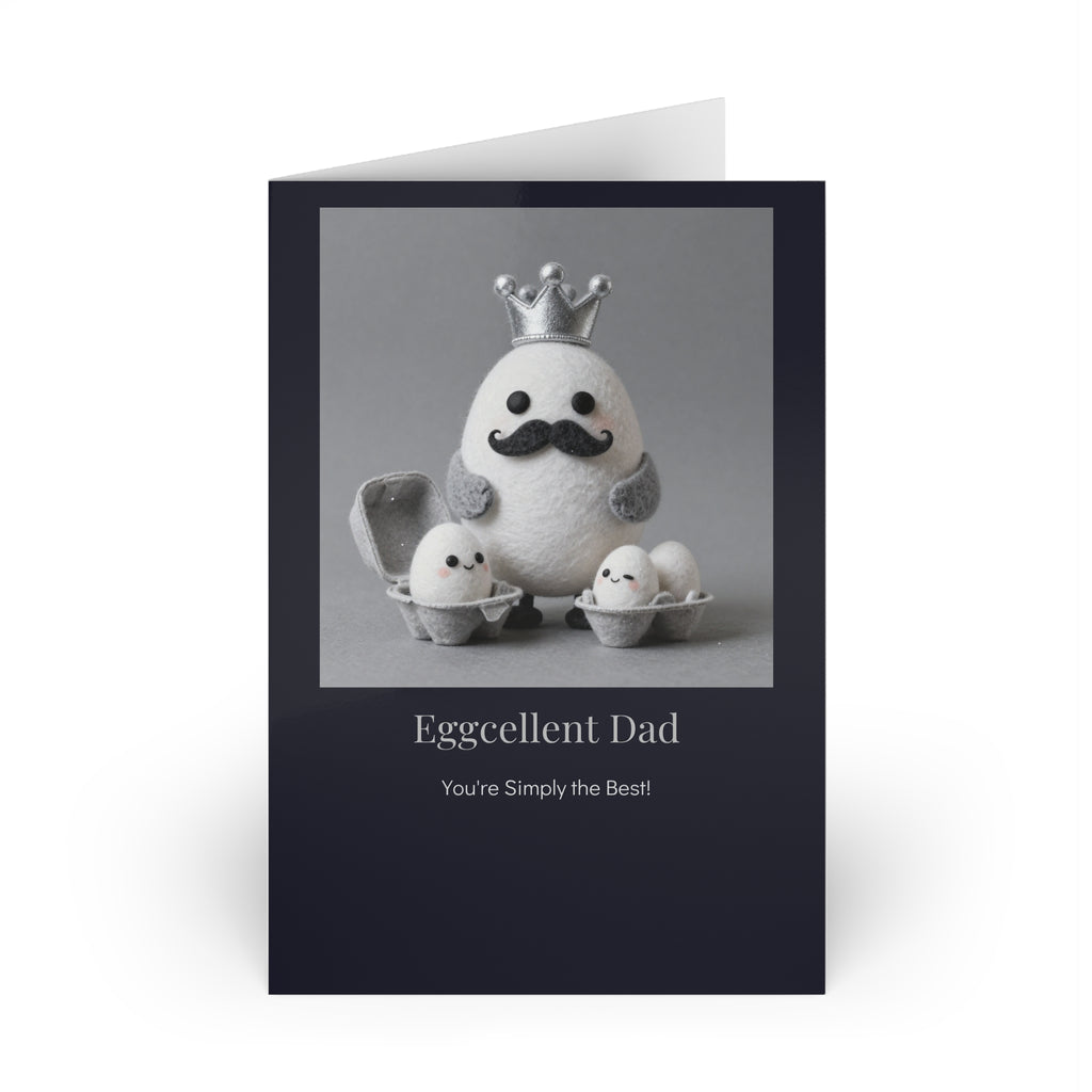 Father's Day Card — "Eggcellent Dad" Cute Egg Family Father's Day Card (1 pc)