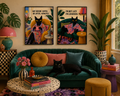 Homely Cat Wall Art - Set of 2 Digital Posters